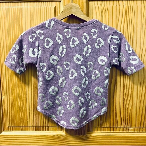 Piper purple white print shiny sequin star three quarter sleeve shirt top 6 6X - Picture 3 of 6